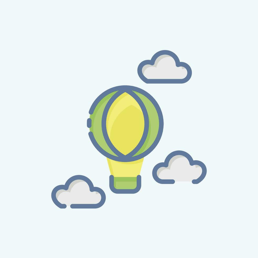 Icon Hot Air Balloon. related to Amusement Park symbol. doodle style. simple design editable. simple illustration vector
