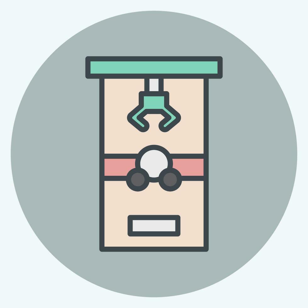 Icon Claw Machine. related to Amusement Park symbol. color mate style. simple design editable. simple illustration vector