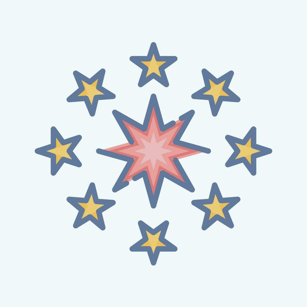 Icon Fireworks. related to Amusement Park symbol. doodle style. simple design editable. simple illustration vector