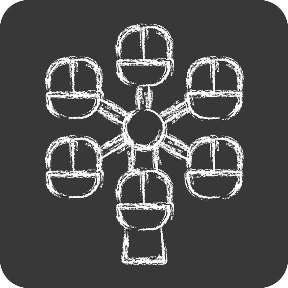 Icon Pherris Wheel. related to Amusement Park symbol. chalk Style. simple design editable. simple illustration vector