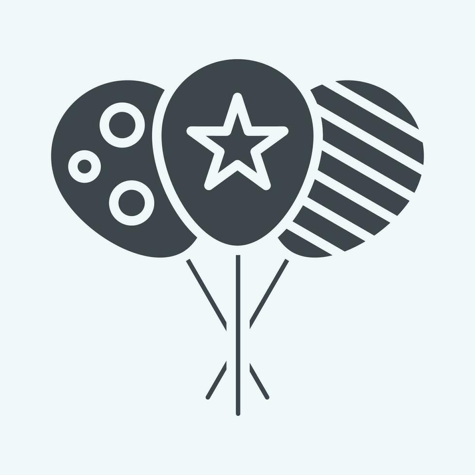 Icon Ballon. related to Amusement Park symbol. glyph style. simple design editable. simple illustration vector