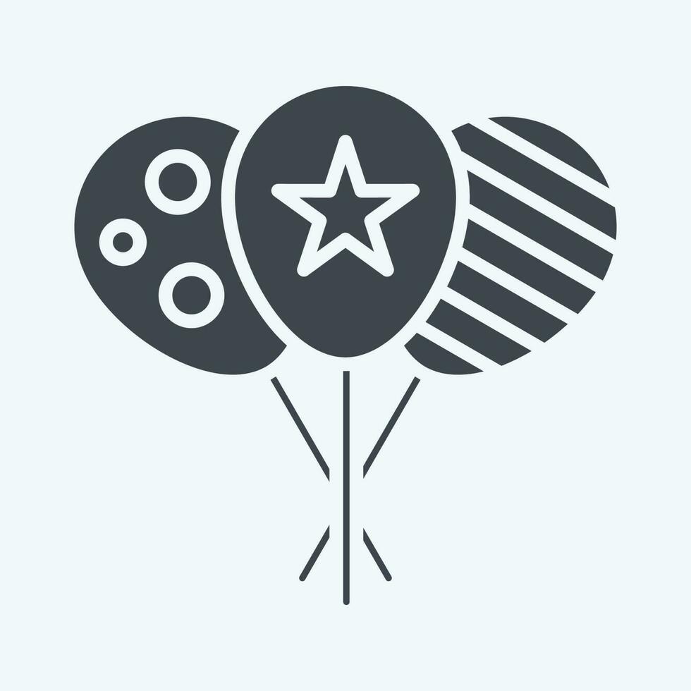 Icon Ballon. related to Amusement Park symbol. glyph style. simple design editable. simple illustration vector