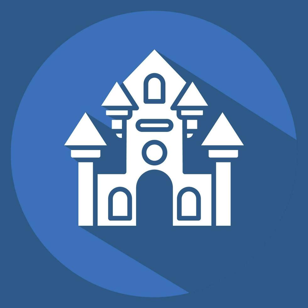 Icon Haunted House. related to Amusement Park symbol. long shadow style. simple design editable. simple illustration vector