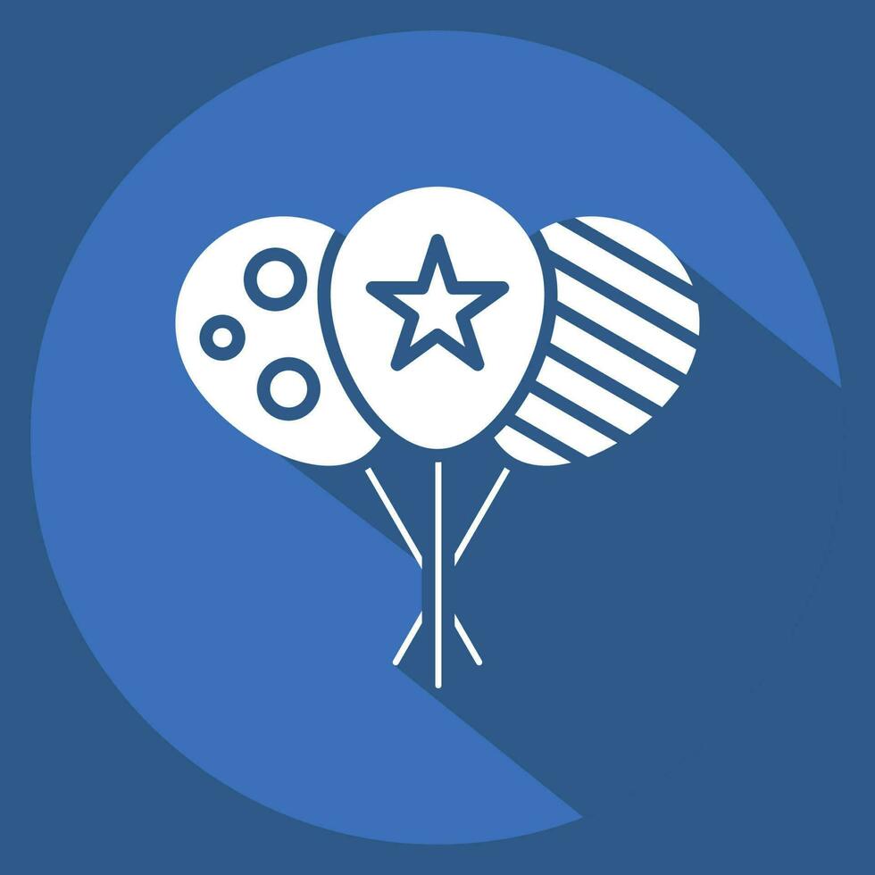 Icon Ballon. related to Amusement Park symbol. long shadow style. simple design editable. simple illustration vector