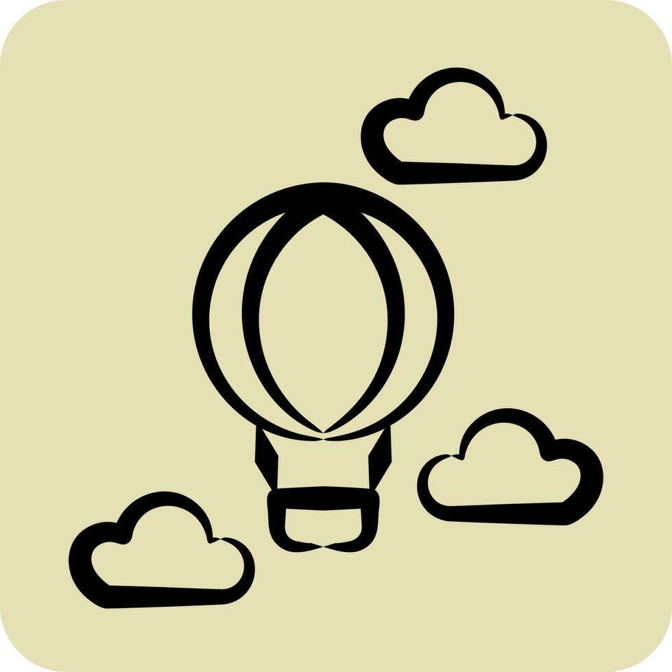 Icon Hot Air Balloon. related to Amusement Park symbol. hand drawn style. simple design editable. simple illustration vector