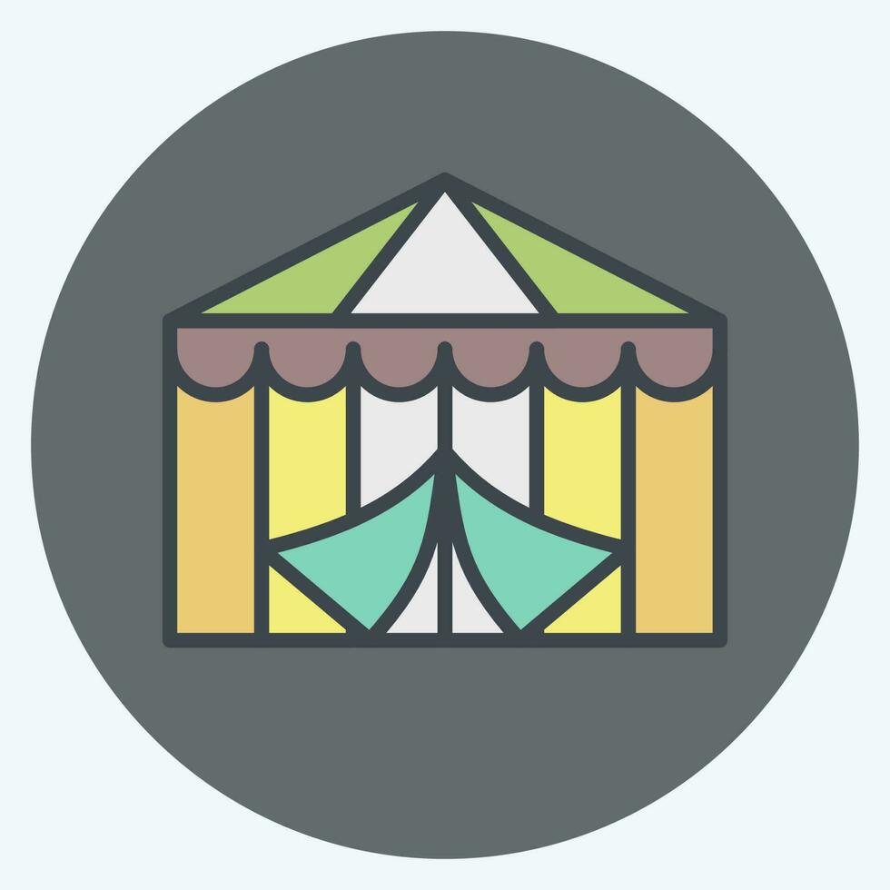 Icon Circus. related to Amusement Park symbol. color mate style. simple design editable. simple illustration vector