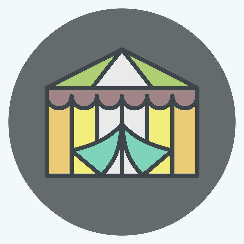 Icon Circus. related to Amusement Park symbol. color mate style. simple design editable. simple illustration vector