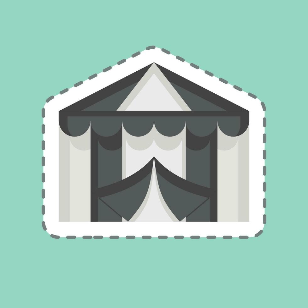 Sticker line cut Circus. related to Amusement Park symbol. simple design editable. simple illustration vector