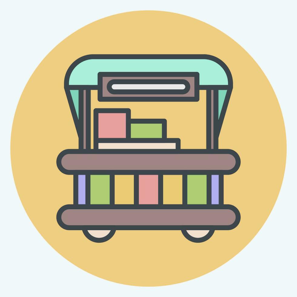Icon Food Cart. related to Amusement Park symbol. color mate style. simple design editable. simple illustration vector