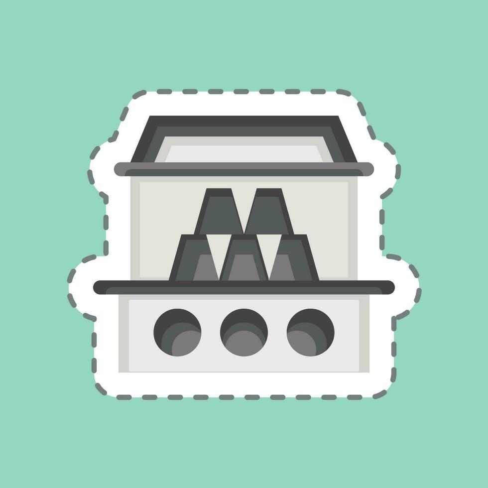 Sticker line cut Cans. related to Amusement Park symbol. simple design editable. simple illustration vector