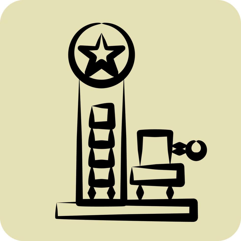 Icon Hammer Game. related to Amusement Park symbol. hand drawn style. simple design editable. simple illustration vector