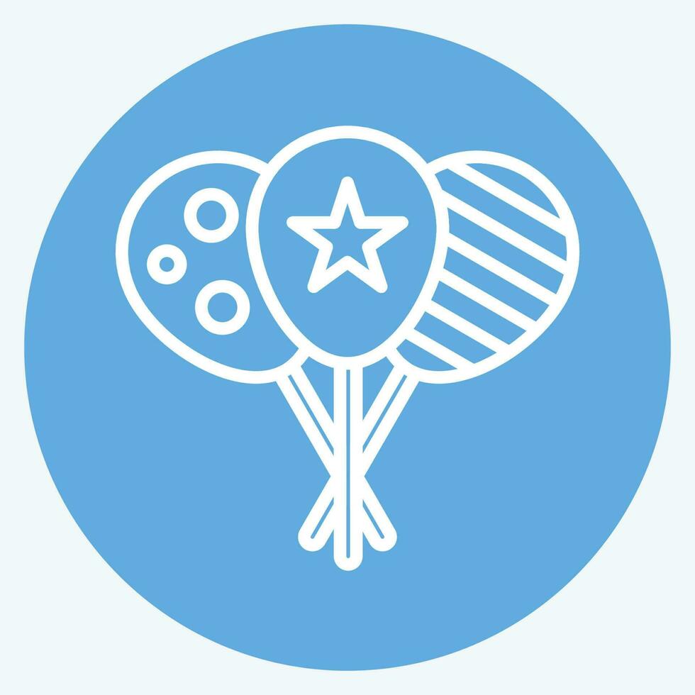 Icon Ballon. related to Amusement Park symbol. blue eyes style. simple design editable. simple illustration vector