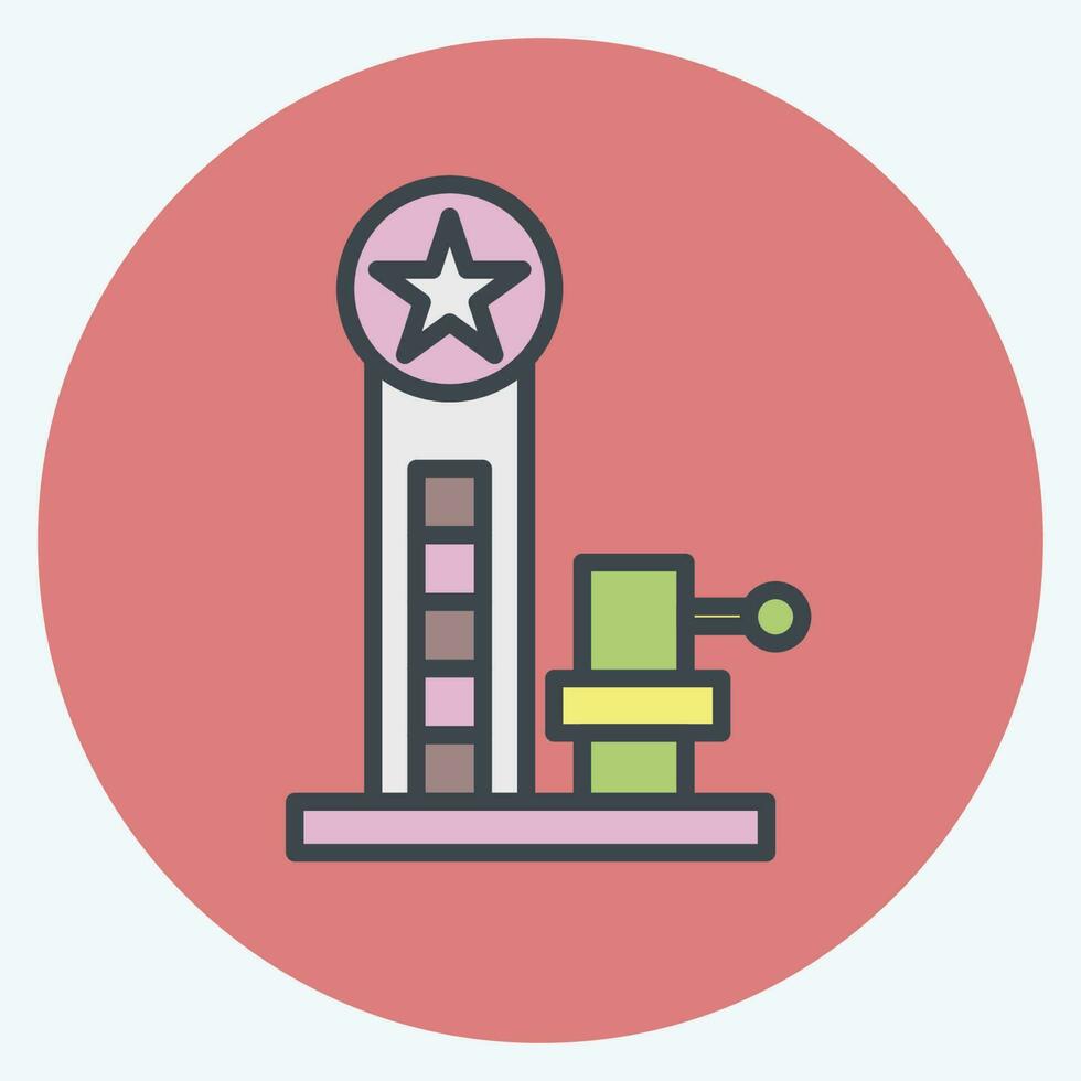 Icon Hammer Game. related to Amusement Park symbol. color mate style. simple design editable. simple illustration vector