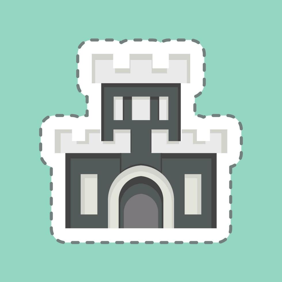 Sticker line cut Castle. related to Amusement Park symbol. simple design editable. simple illustration vector