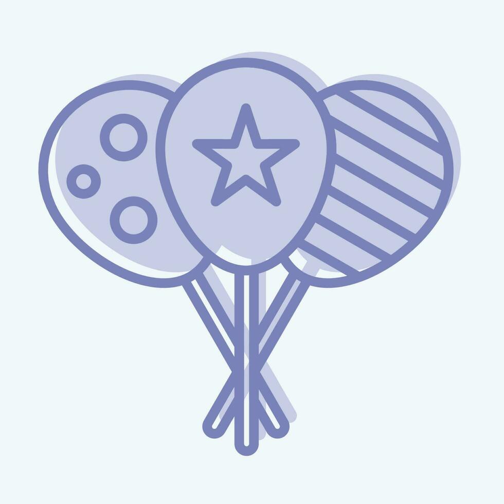 Icon Ballon. related to Amusement Park symbol. two tone style. simple design editable. simple illustration vector