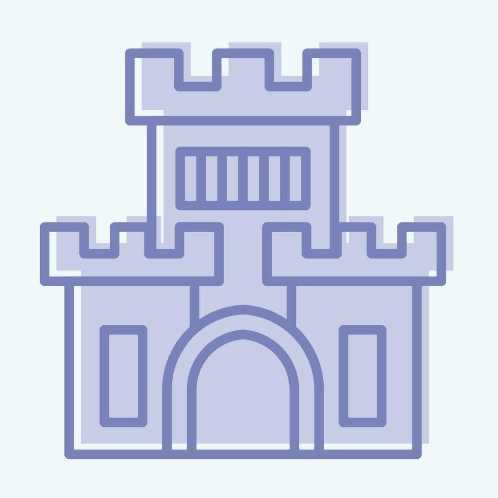 icono castillo. relacionado a diversión parque símbolo. dos tono estilo. sencillo diseño editable. sencillo ilustración vector