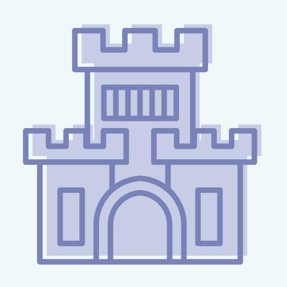 Icon Castle. related to Amusement Park symbol. two tone style. simple design editable. simple illustration vector