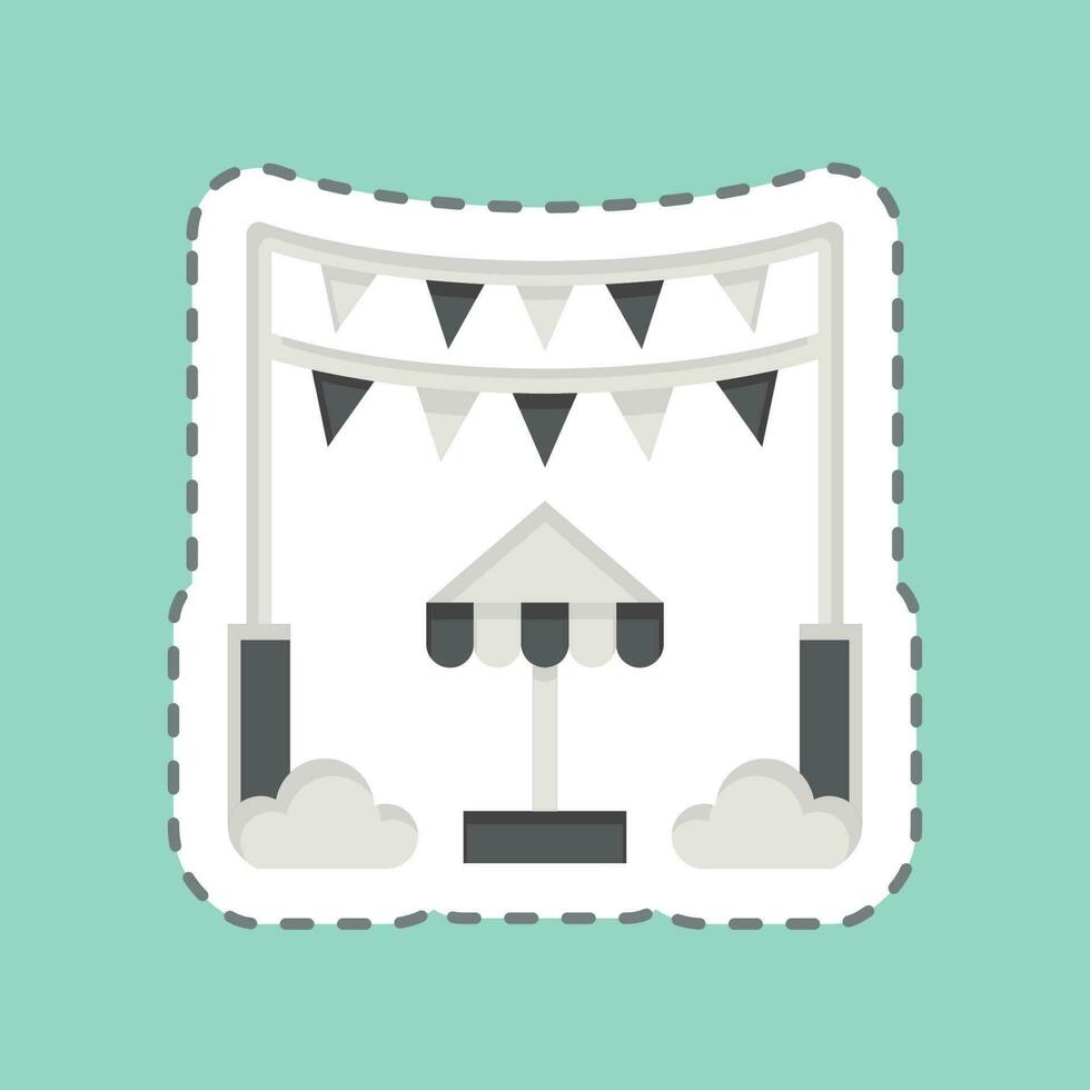 Sticker line cut Decoration. related to Amusement Park symbol. simple design editable. simple illustration vector