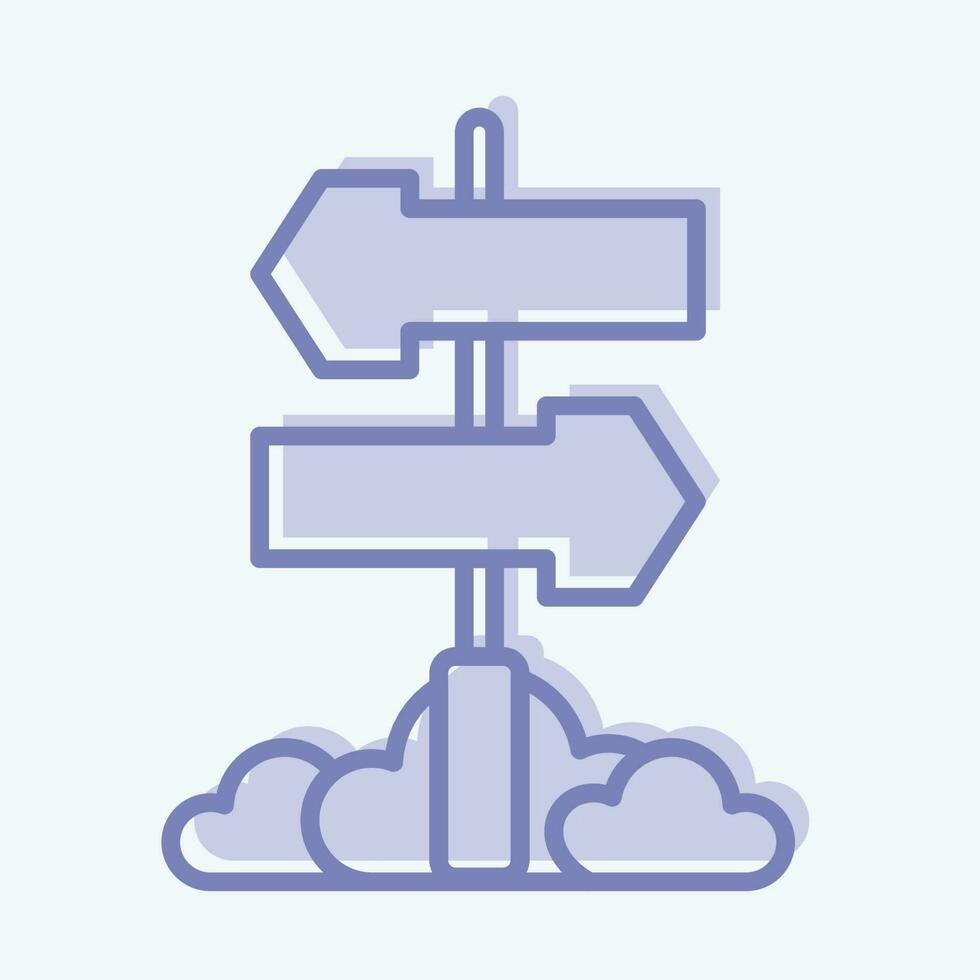 Icon Direction. related to Amusement Park symbol. two tone style. simple design editable. simple illustration vector