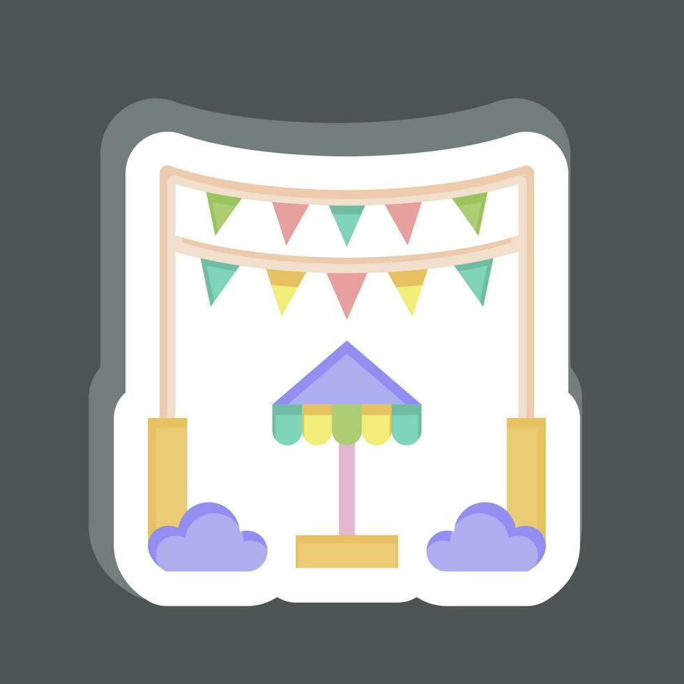 Sticker Decoration. related to Amusement Park symbol. simple design editable. simple illustration vector