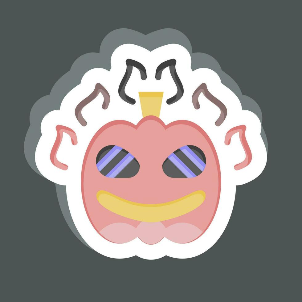 Sticker Pumpkin. related to Halloween symbol. simple design editable. simple illustration vector