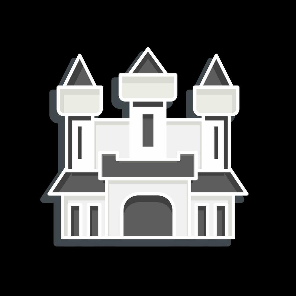 Icon Castle. related to Halloween symbol. glossy style. simple design editable. simple illustration vector