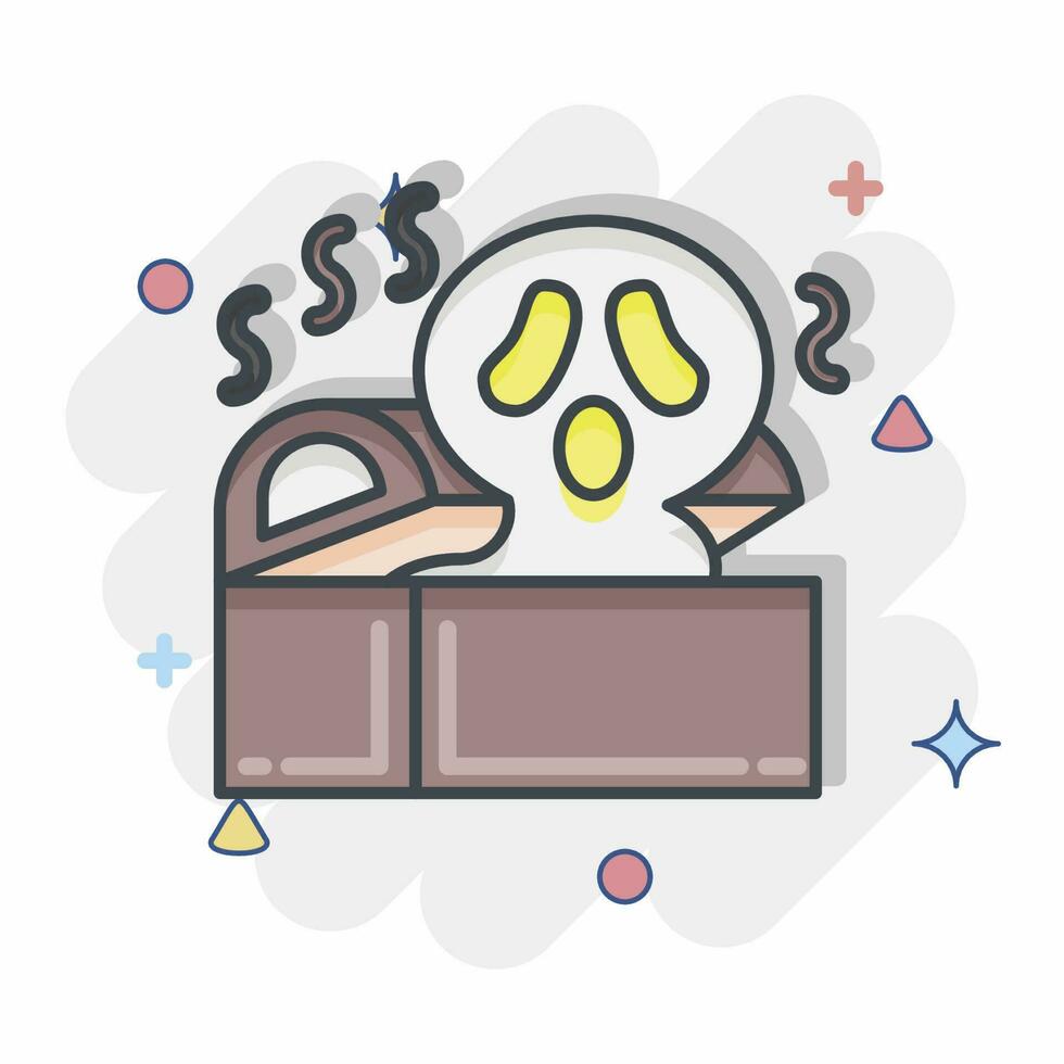 Icon Coffin. related to Halloween symbol. comic style. simple design editable. simple illustration vector