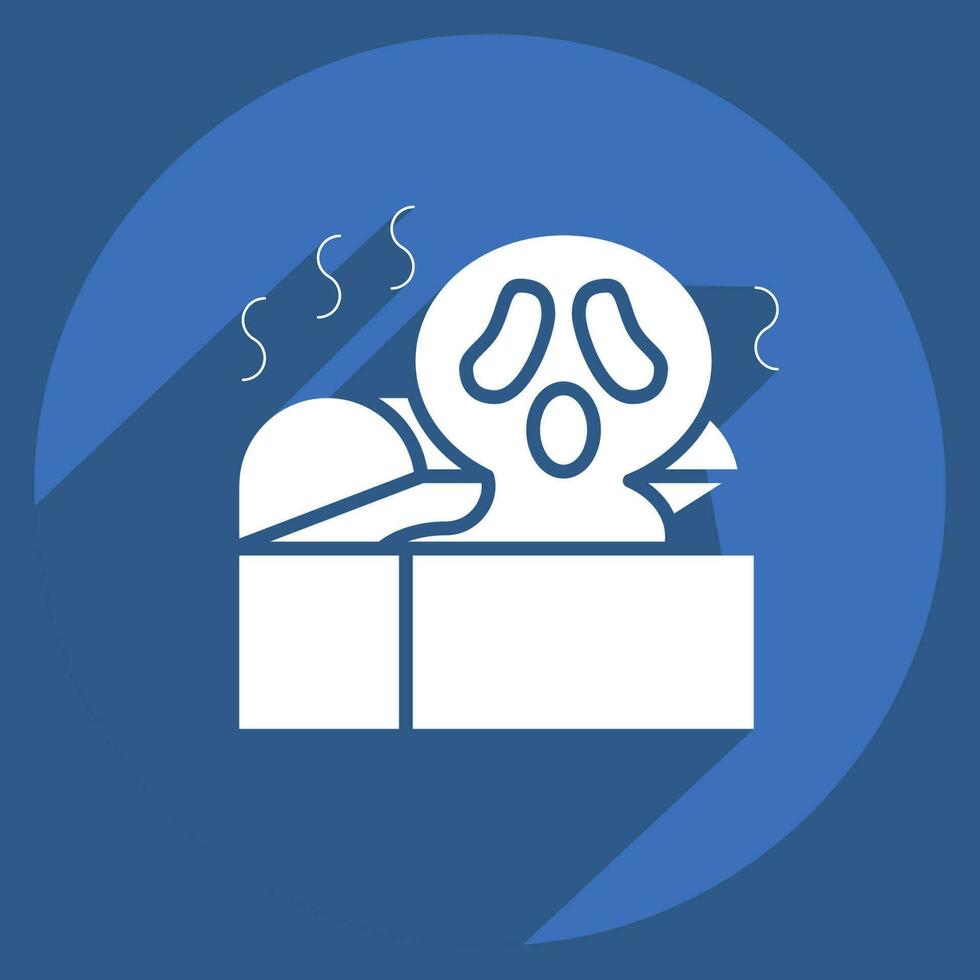 Icon Coffin. related to Halloween symbol. long shadow style. simple design editable. simple illustration vector