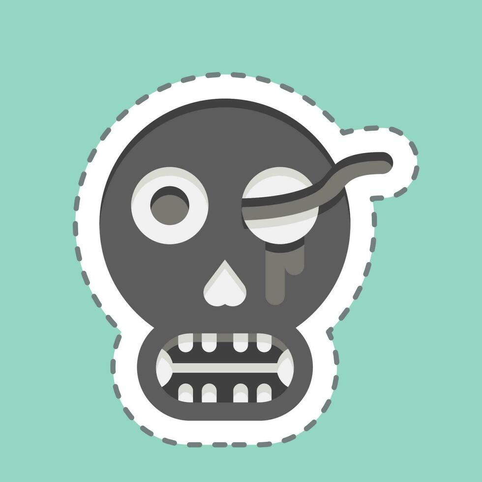 Sticker line cut Bones. related to Halloween symbol. simple design editable. simple illustration vector