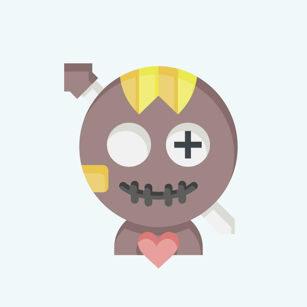 Icon Voodoo Doll. related to Halloween symbol. flat style. simple design editable. simple illustration vector