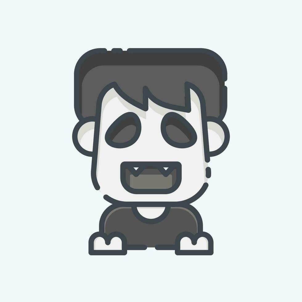 Icon Ghost. related to Halloween symbol. doodle style. simple design editable. simple illustration vector
