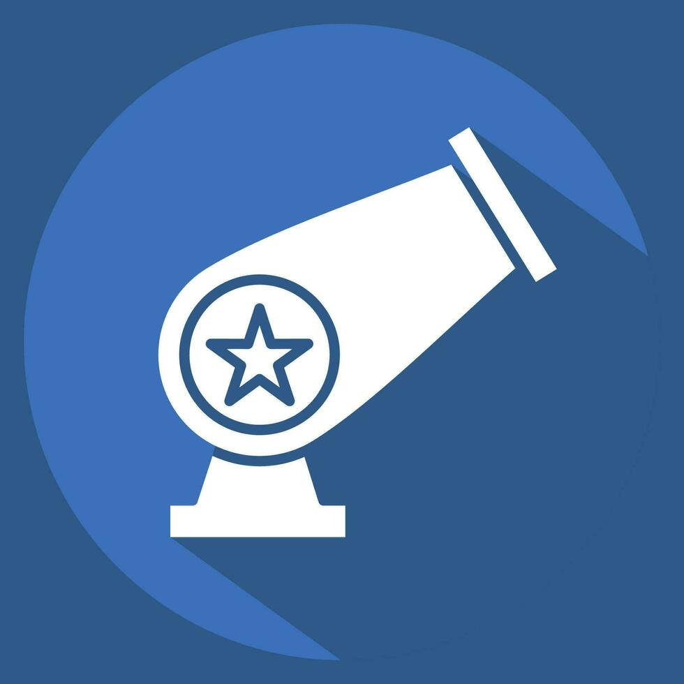 Icon Cannon. related to Amusement Park symbol. long shadow style. simple design editable. simple illustration vector