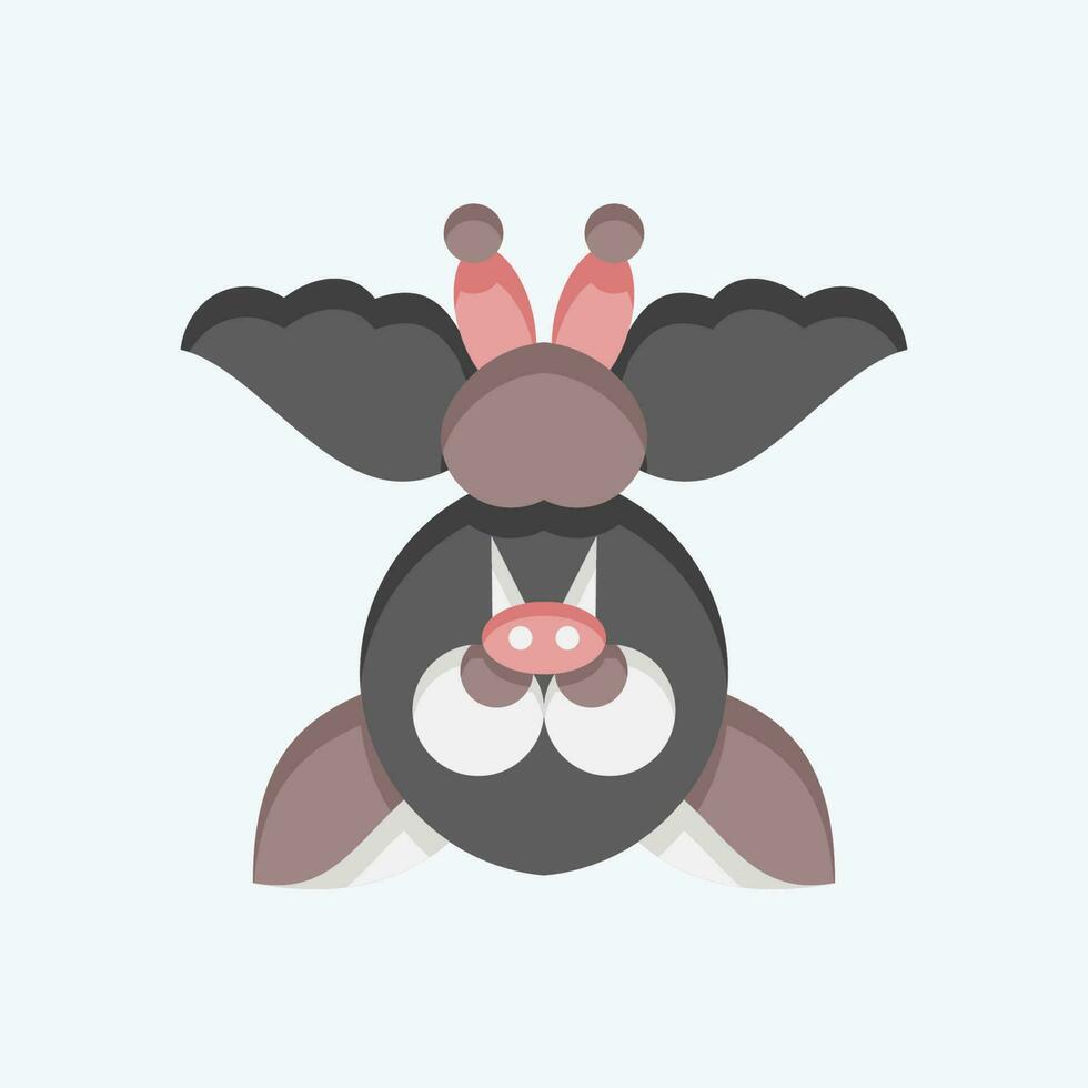 Icon Bat. related to Halloween symbol. flat style. simple design editable. simple illustration vector