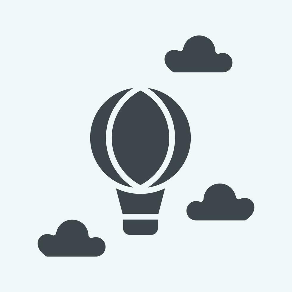 Icon Hot Air Balloon. related to Amusement Park symbol. glyph style. simple design editable. simple illustration vector