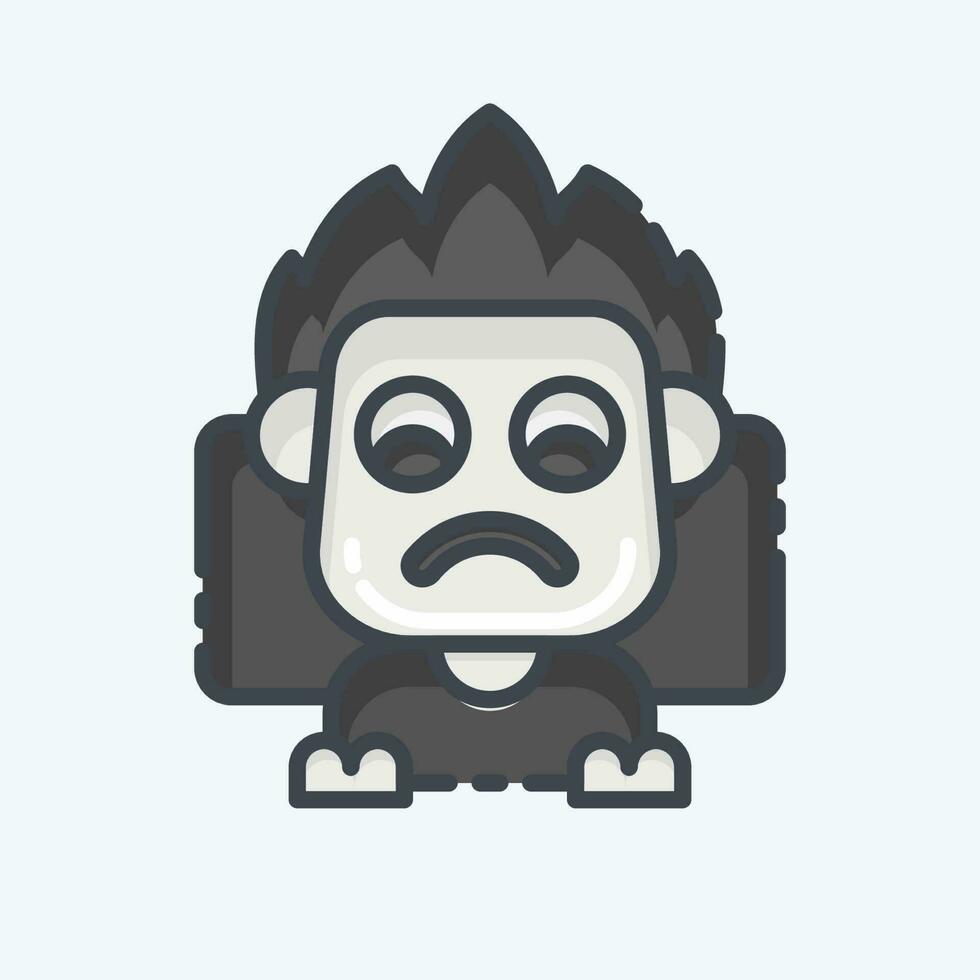 Icon Nightmare. related to Halloween symbol. doodle style. simple design editable. simple illustration vector