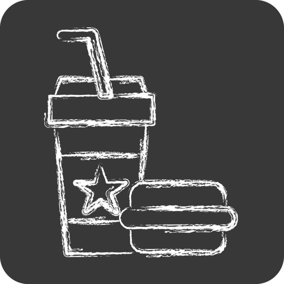 Icon Fast Food. related to Amusement Park symbol. chalk Style. simple design editable. simple illustration vector