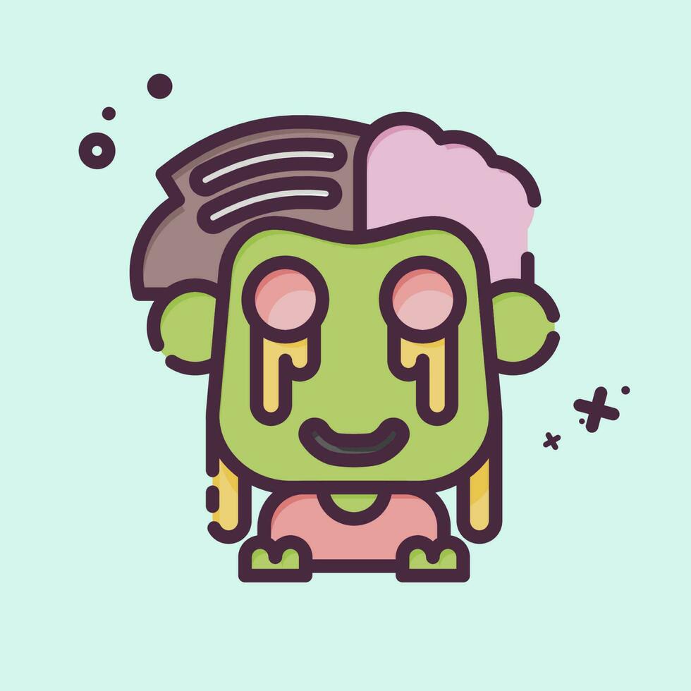 Icon Zombie. related to Halloween symbol. MBE style. simple design editable. simple illustration vector