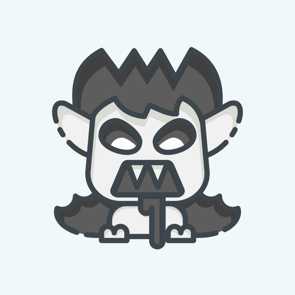 Icon Vampire. related to Halloween symbol. doodle style. simple design editable. simple illustration vector