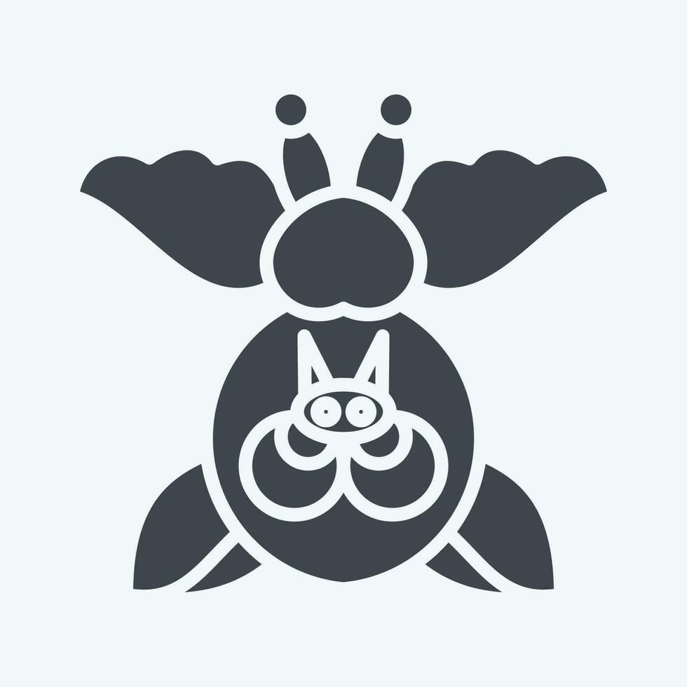 Icon Bat. related to Halloween symbol. glyph style. simple design editable. simple illustration vector