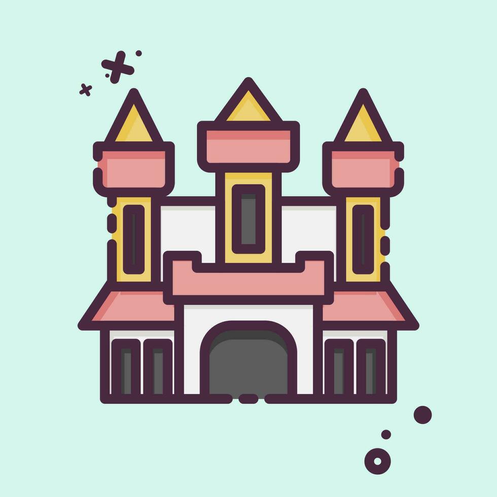 Icon Castle. related to Halloween symbol. MBE style. simple design editable. simple illustration vector