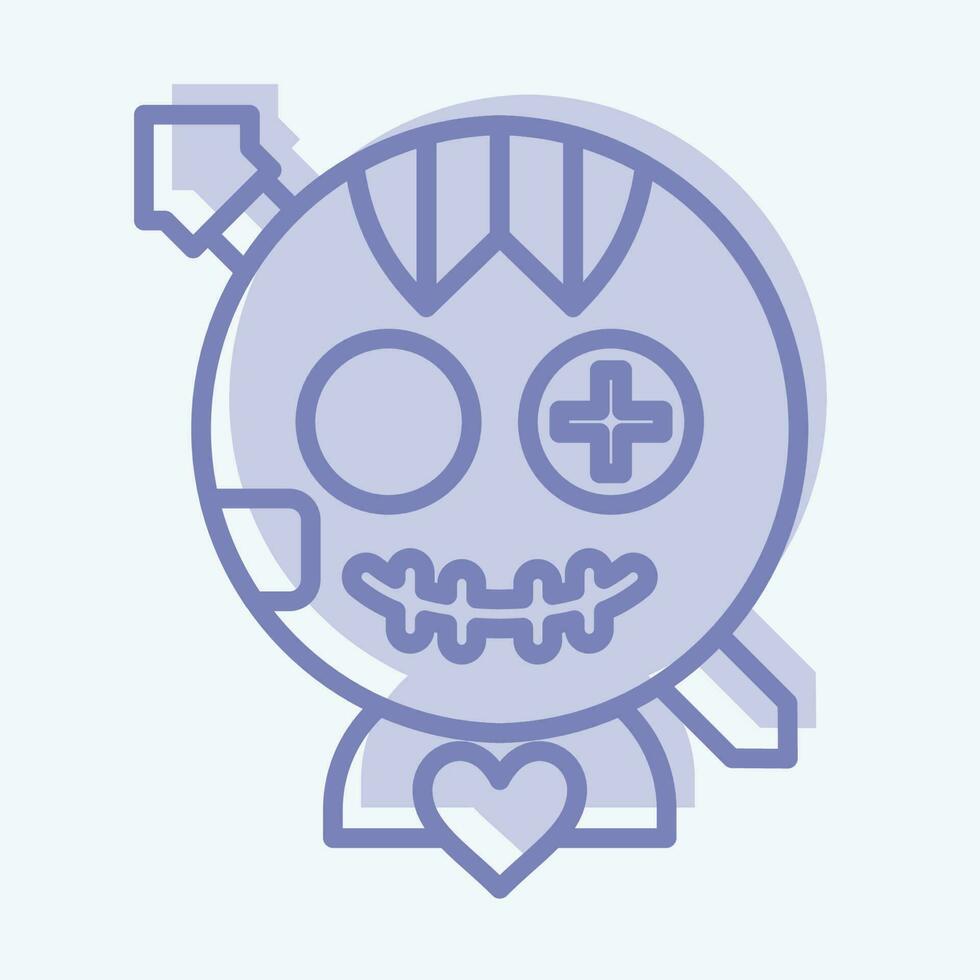 Icon Voodoo Doll. related to Halloween symbol. two tone style. simple design editable. simple illustration vector