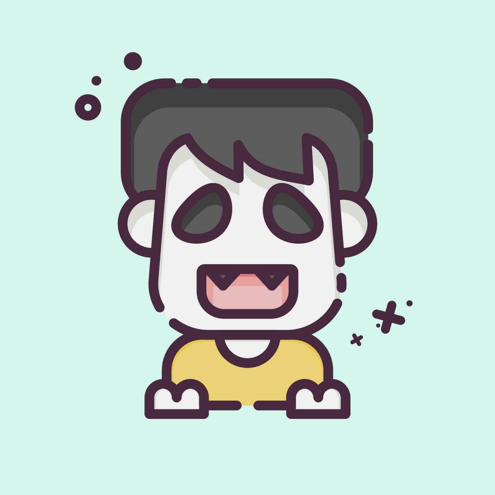 Icon Ghost. related to Halloween symbol. MBE style. simple design editable. simple illustration vector