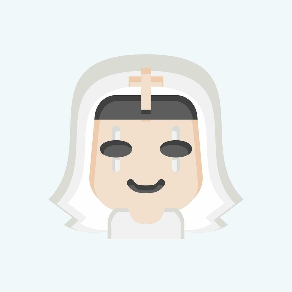 Icon Nun. related to Halloween symbol. flat style. simple design editable. simple illustration vector