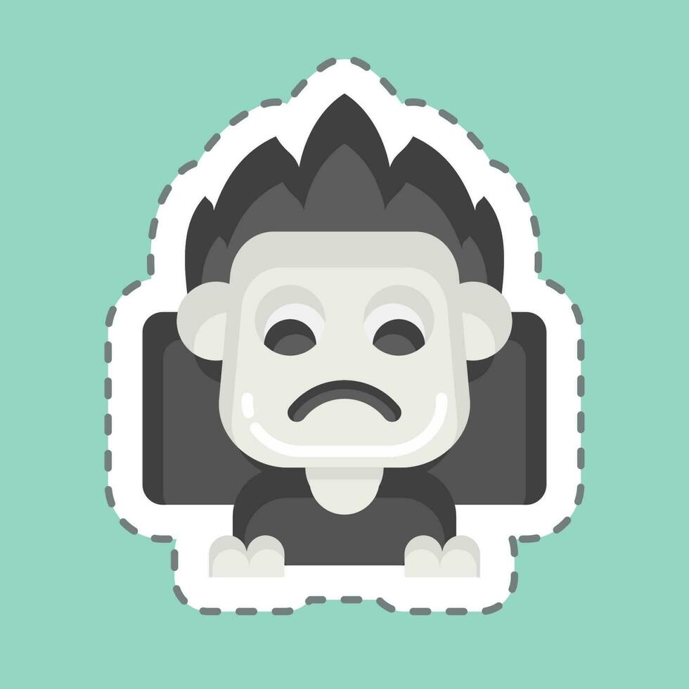 Sticker line cut Nightmare. related to Halloween symbol. simple design editable. simple illustration vector