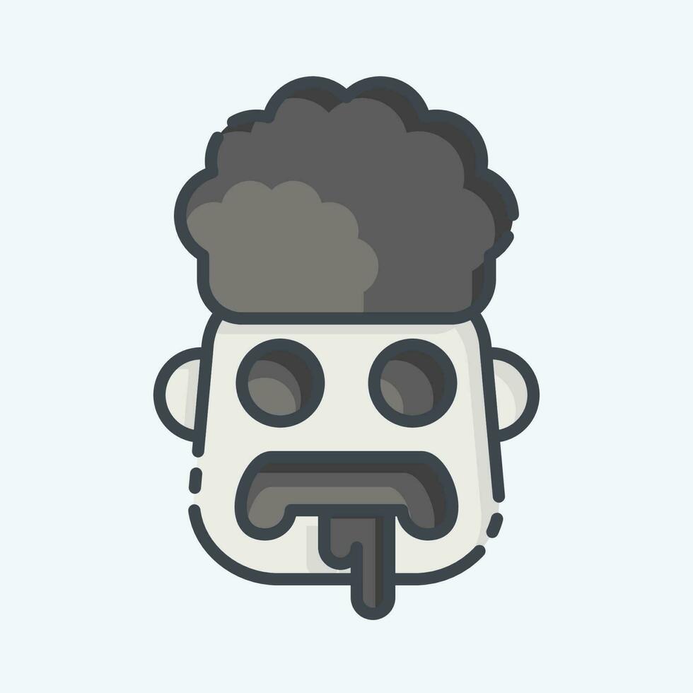 Icon Brain. related to Halloween symbol. doodle style. simple design editable. simple illustration vector