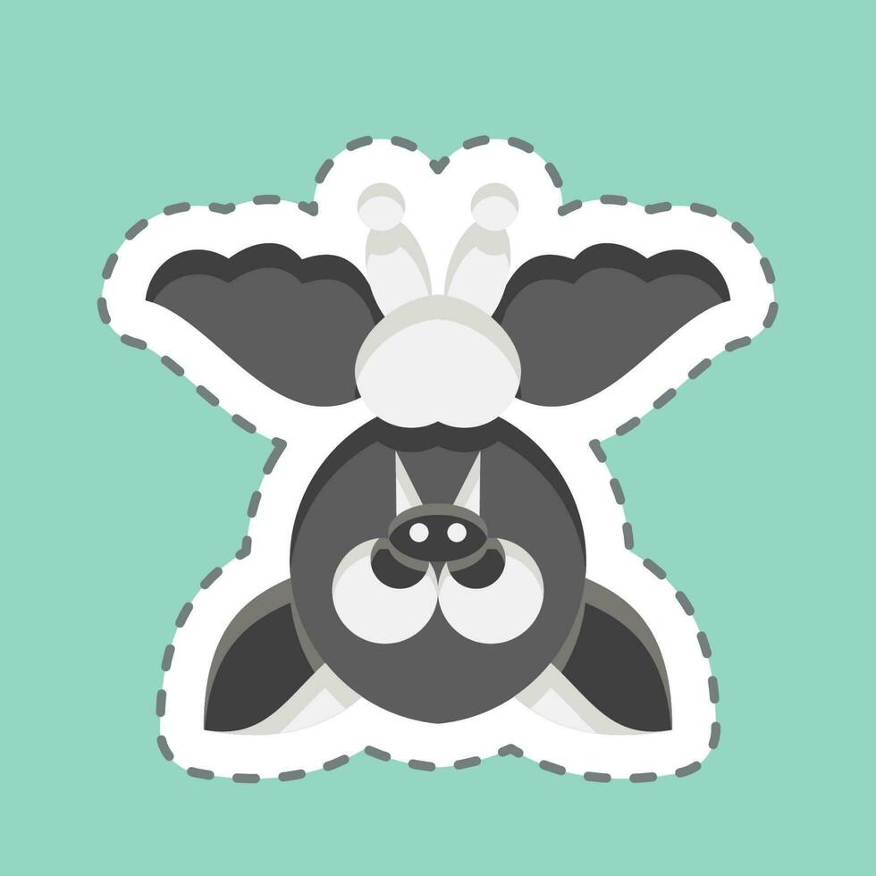 Sticker line cut Bat. related to Halloween symbol. simple design editable. simple illustration vector