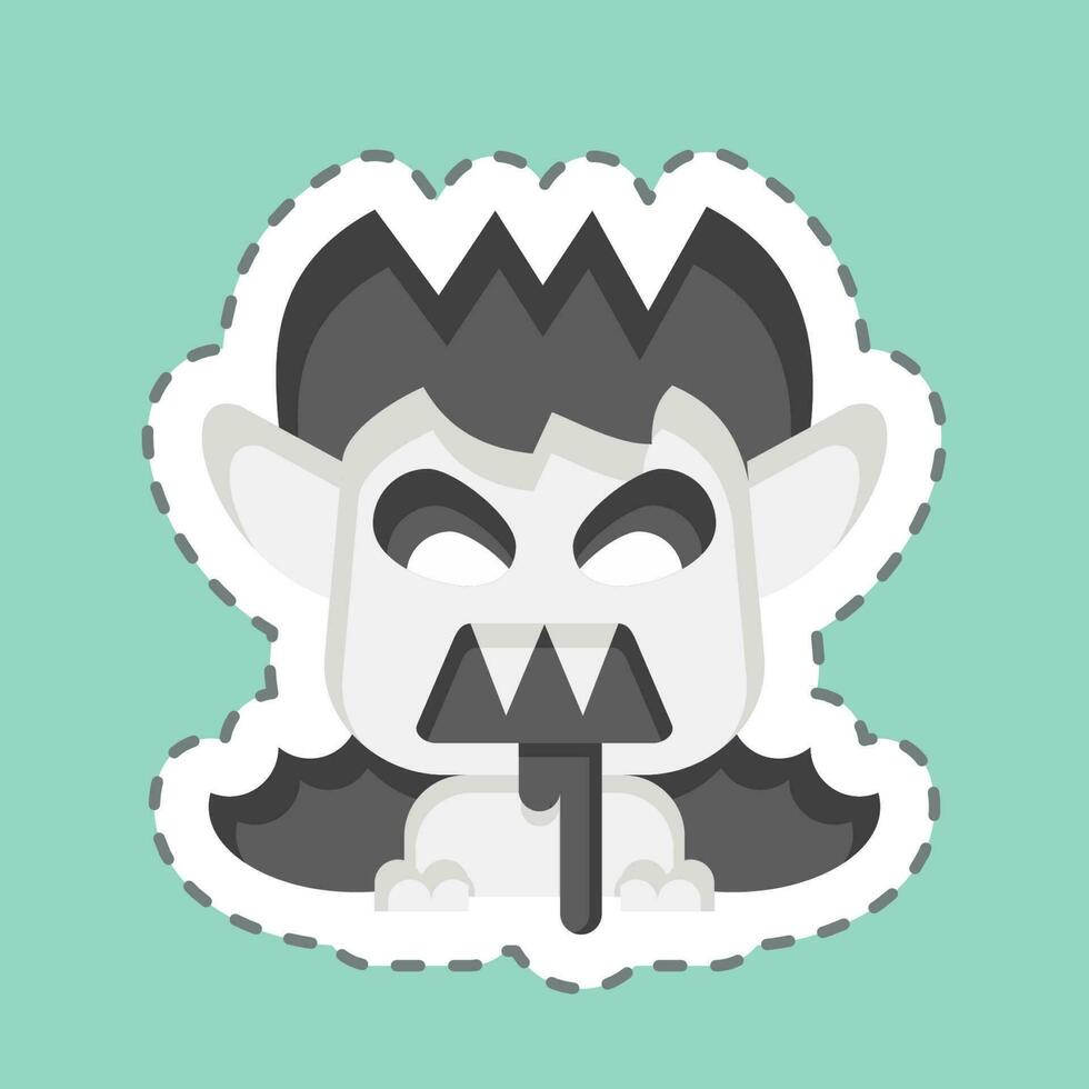 Sticker line cut Vampire. related to Halloween symbol. simple design editable. simple illustration vector