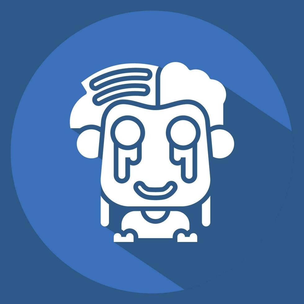 Icon Zombie. related to Halloween symbol. long shadow style. simple design editable. simple illustration vector