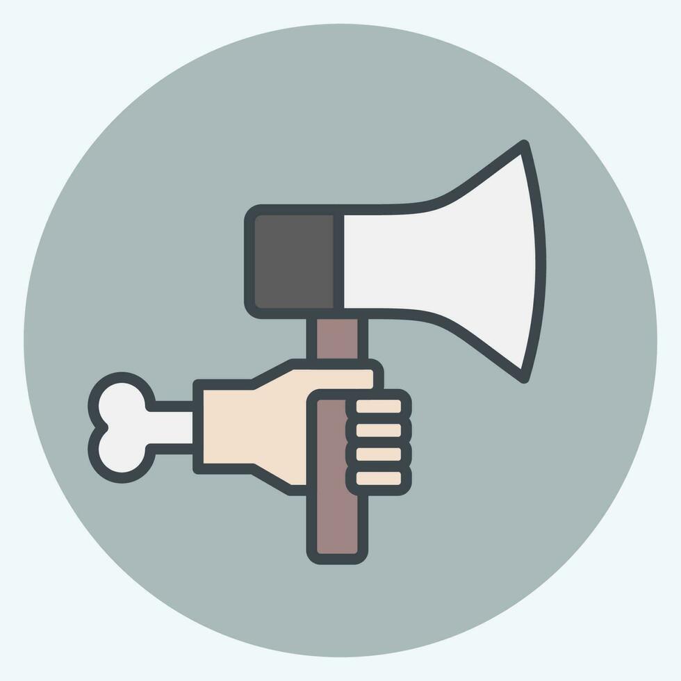 Icon Axe. related to Halloween symbol. color mate style. simple design editable. simple illustration vector