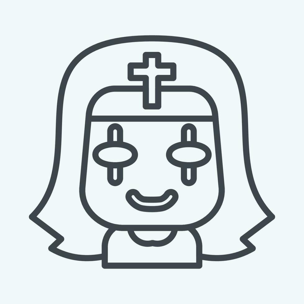Icon Nun. related to Halloween symbol. line style. simple design editable. simple illustration vector